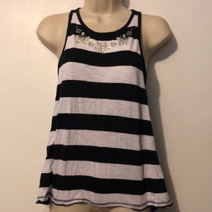 Hollister Jeweled Women’s XS Tank Top Blue White